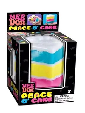 AUTHENTIC NeeDoh Schylling Brand Peace O' Cake Multicolor Play Dough Cake 🍰
